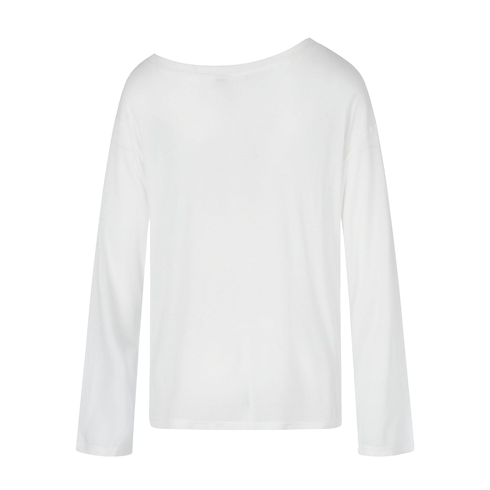 Off-Shoulder Silk Blend Lightweight Cover-Up T-Shirt for Women, Letter Print Loose Versatile Long Sleeve Top