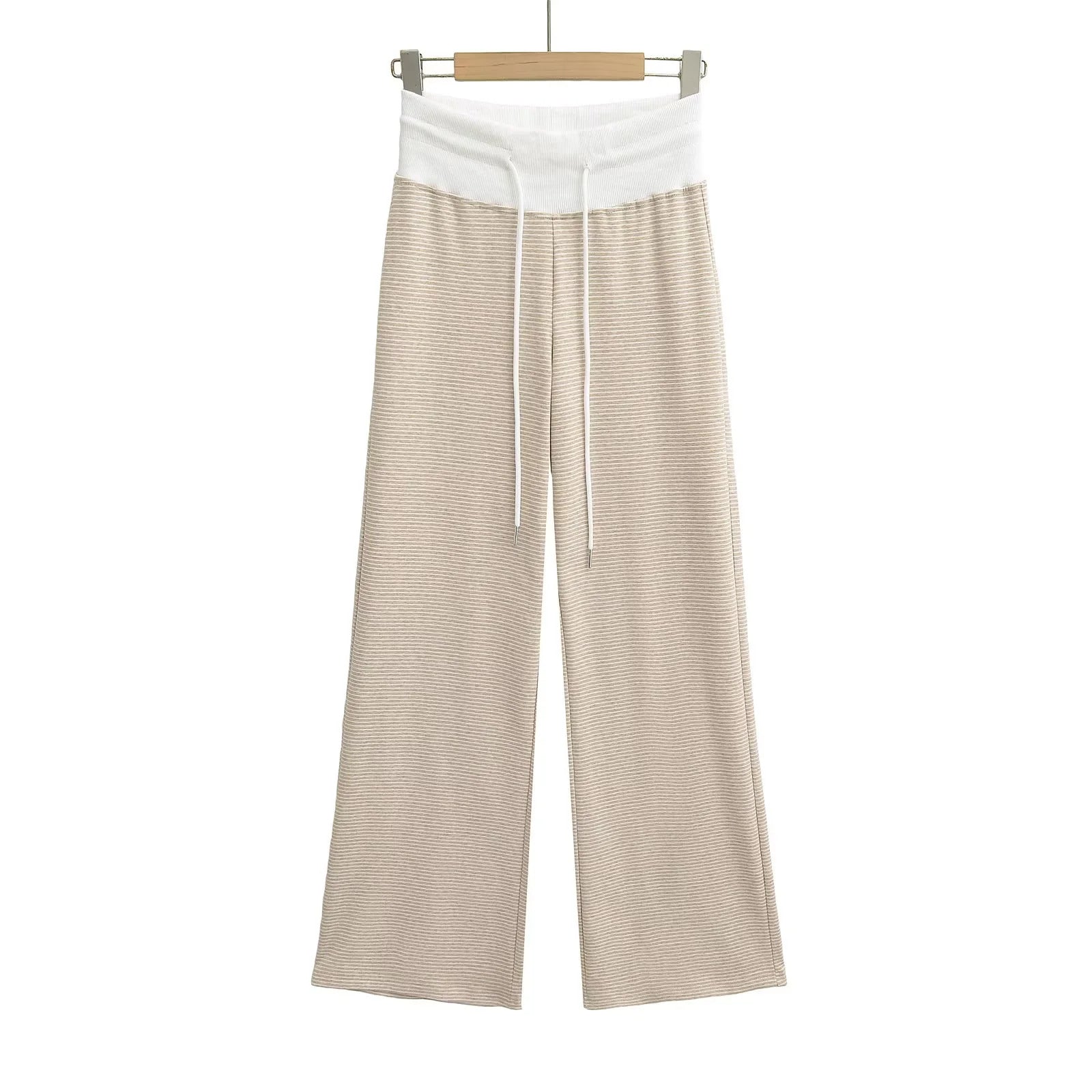 Striped wide leg pants