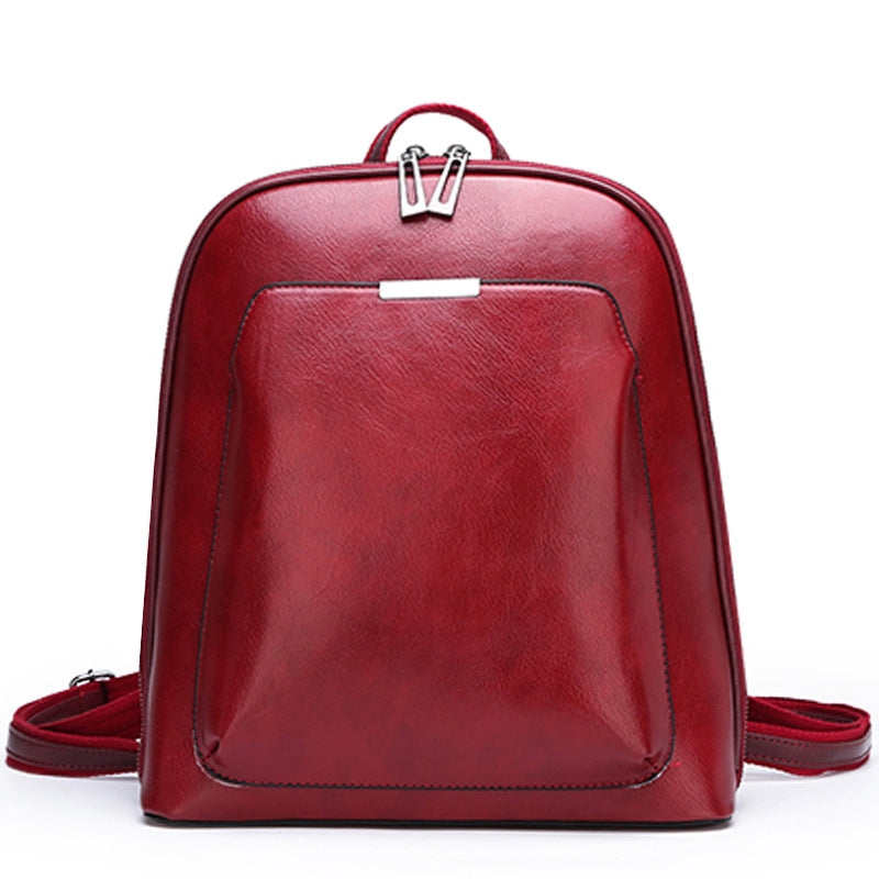 Women's PU leather fashion backpack in red