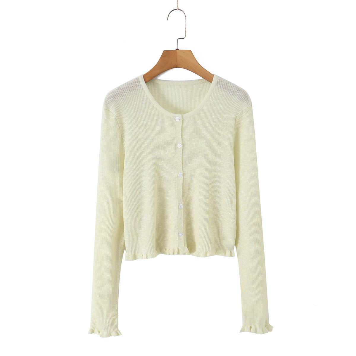 9 Colors Bamboo Knit Cardigan  High-End Design Textured Hollow Thin Knitwear Cover-Up