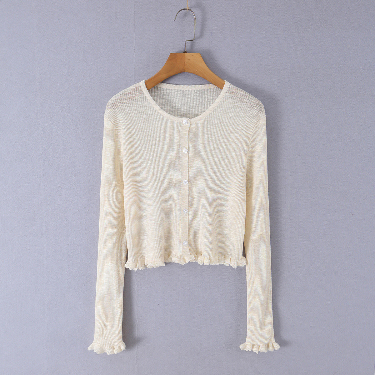 9 Colors Bamboo Knit Cardigan  High-End Design Textured Hollow Thin Knitwear Cover-Up