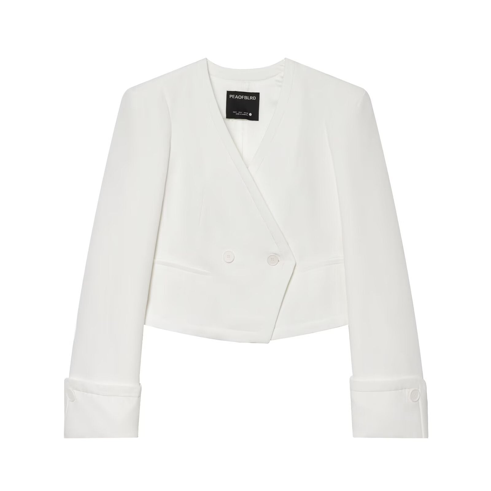 Long sleeved V-neck double breasted suit jacket