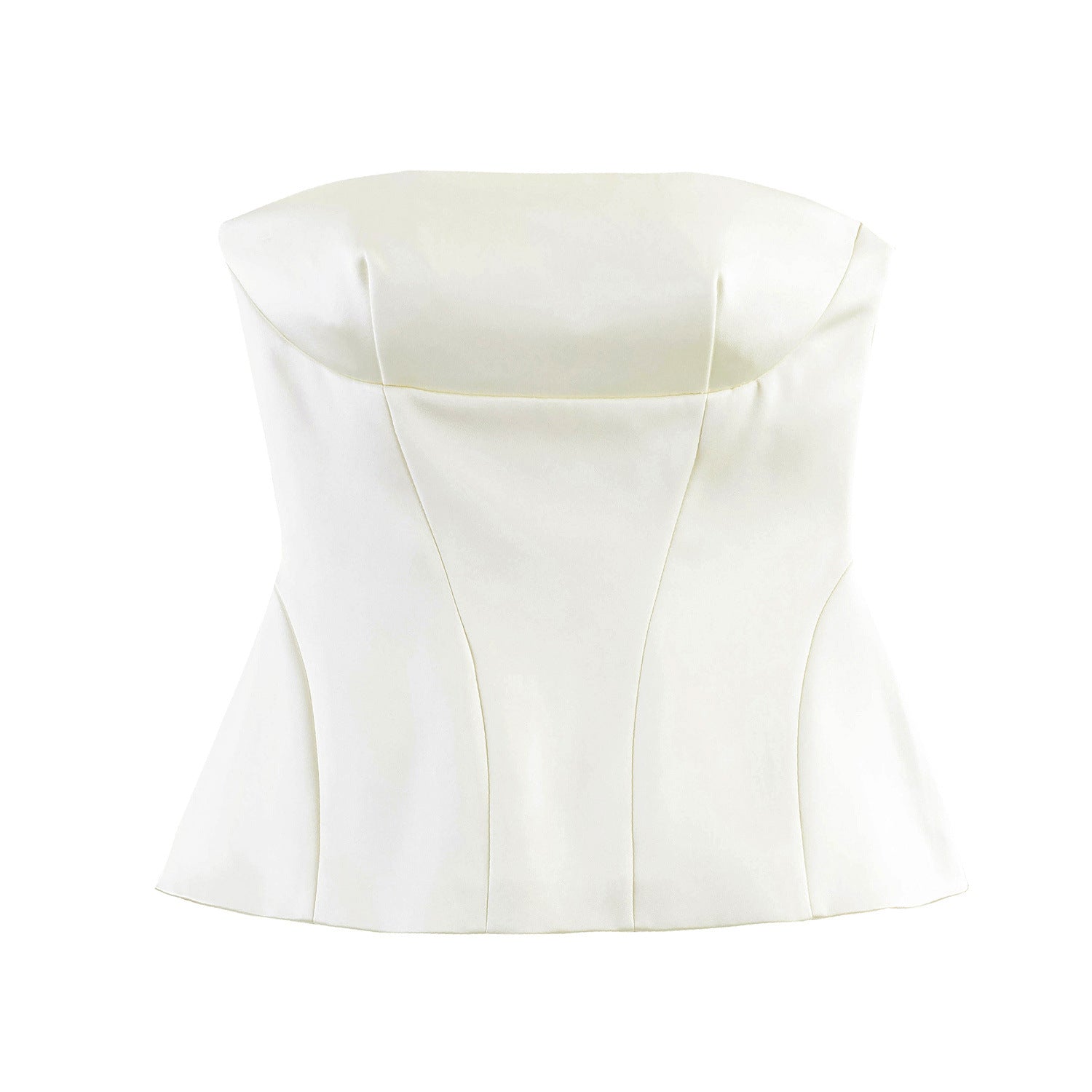 Short skirt strapless top+mini skirt set