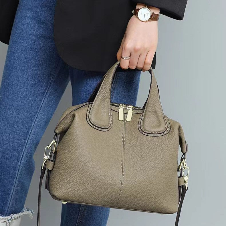 Women's large-capacity leather shoulder bag