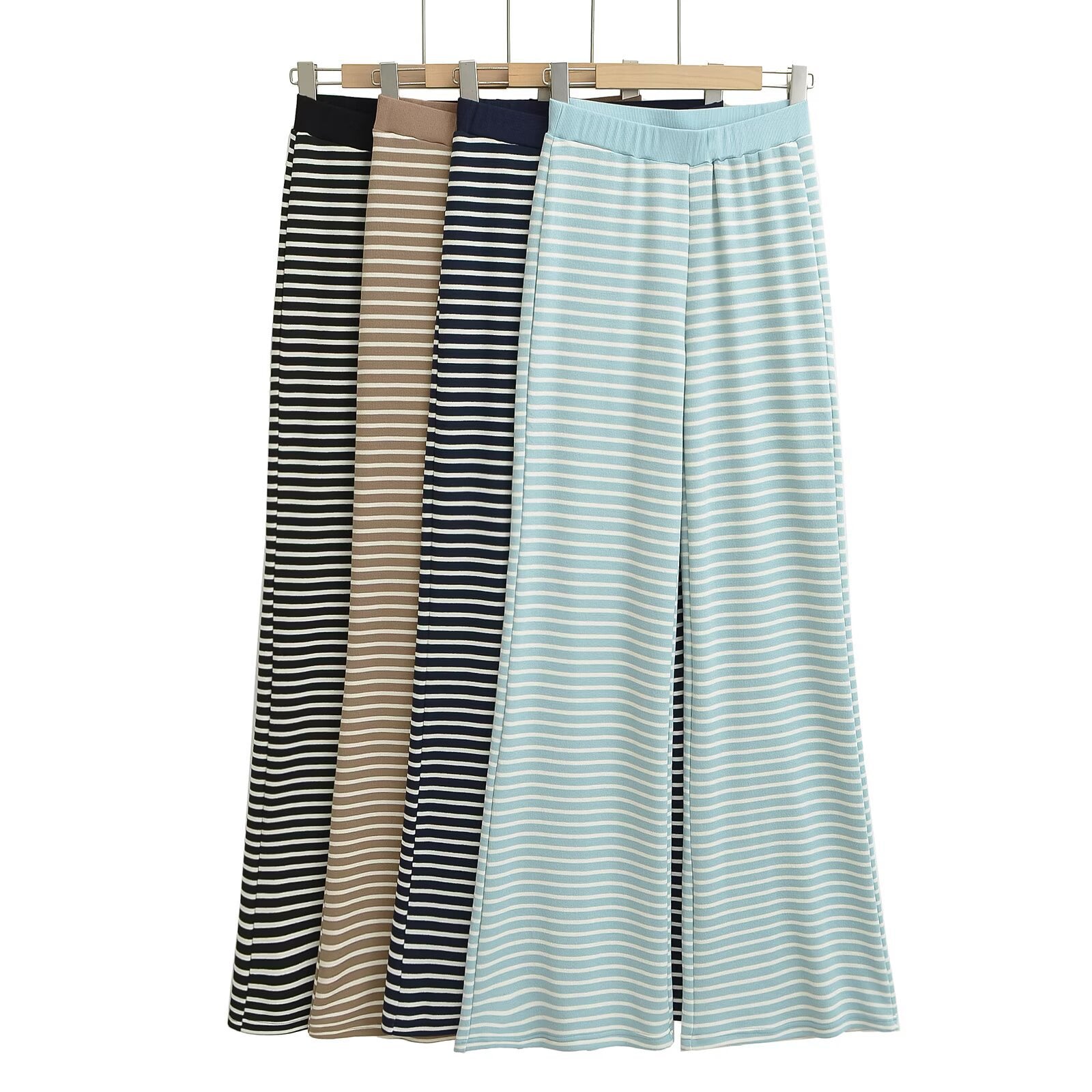 Striped wide leg pants
