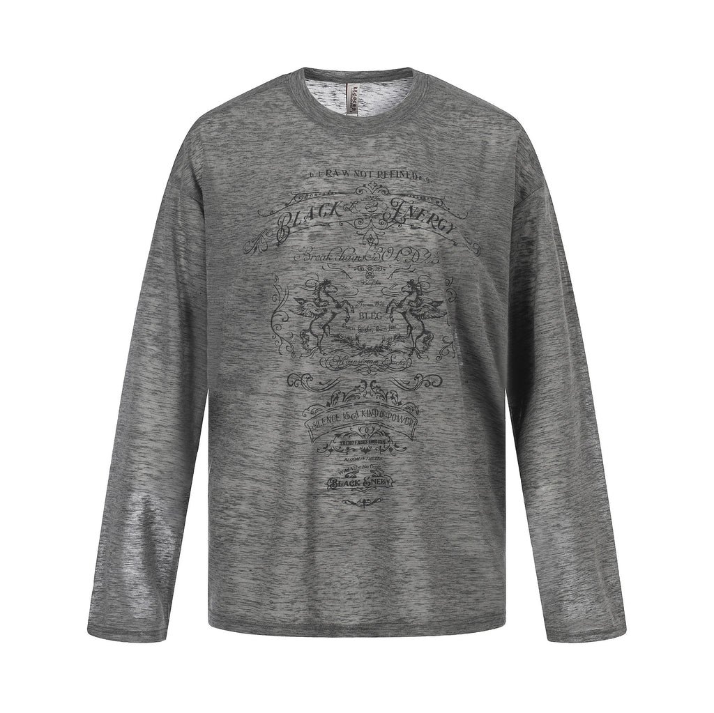 Round Neck Oversized Top  Lightweight Breathable Loose  Versatile Long Sleeve Shirt Trendy