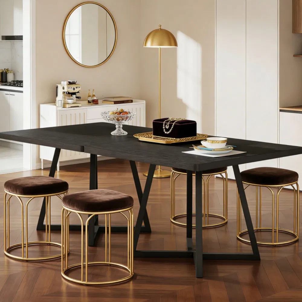 Square dining table styled setting
