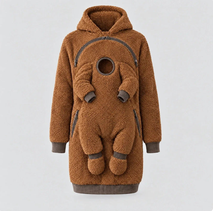 Women's Hoodie With Baby Pockets Design Loose Fit Warm Pullover Sweatshirt For Daily Wear - image 3