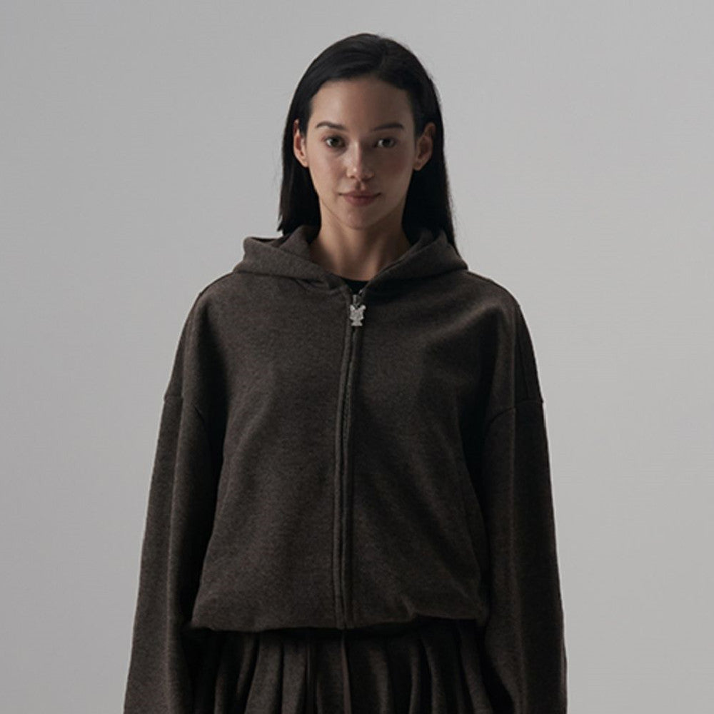 Silk Wool Sports Loose Fit Hoodie Half Skirt Set - image 9