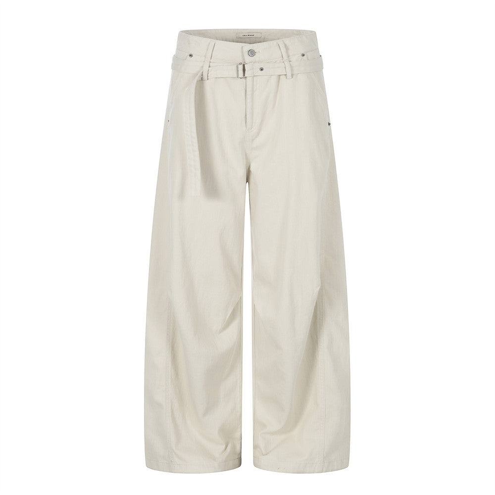 Wide leg pants with waistband