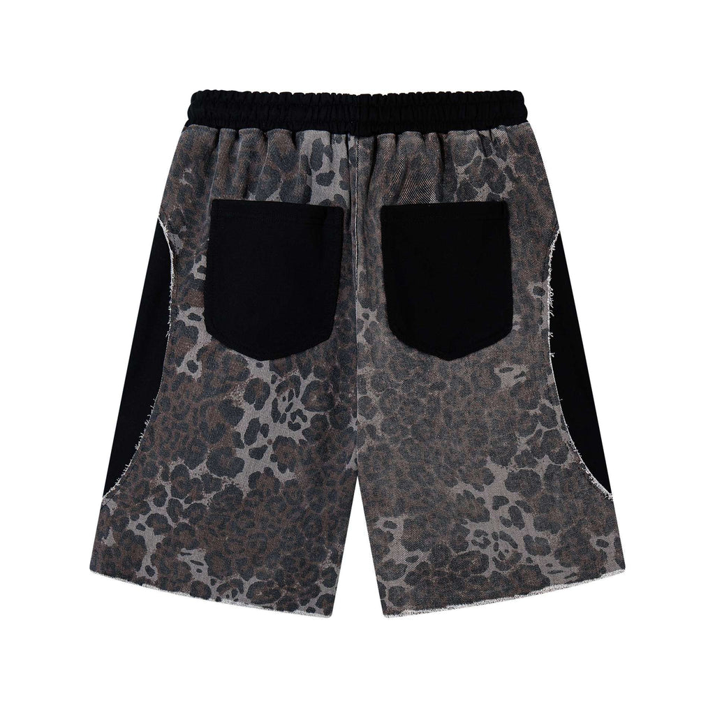 Leopard print patchwork loose men's and women's suit