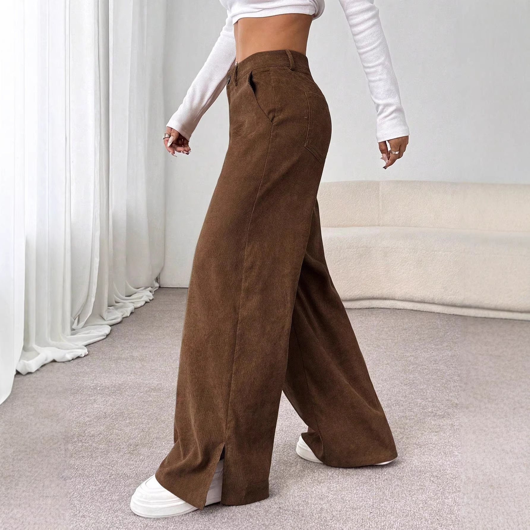 Straight leg wide leg pants