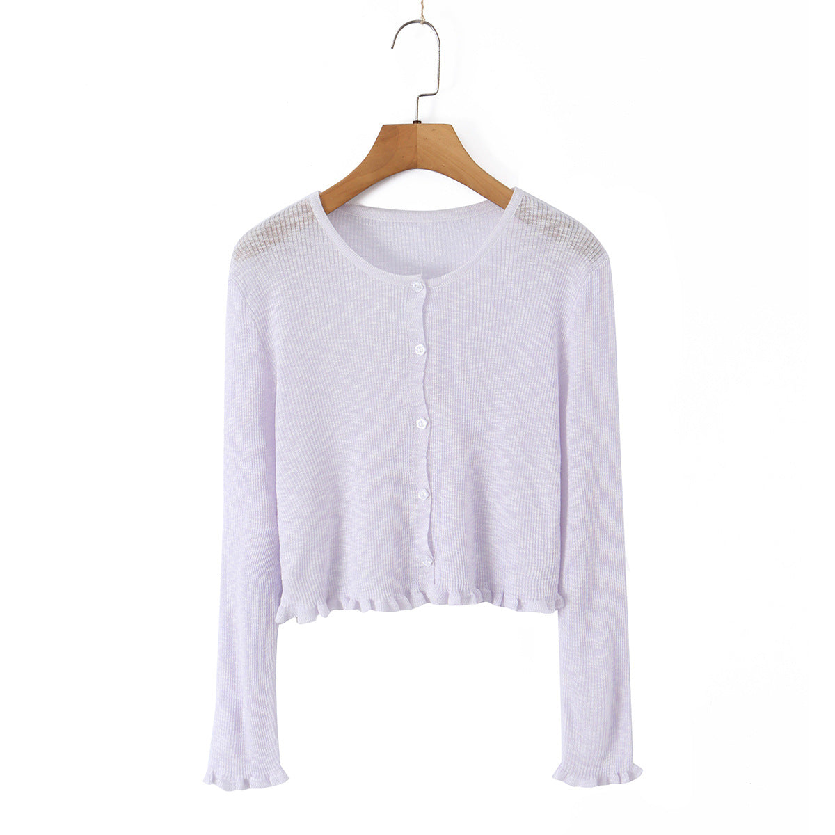 9 Colors Bamboo Knit Cardigan  High-End Design Textured Hollow Thin Knitwear Cover-Up