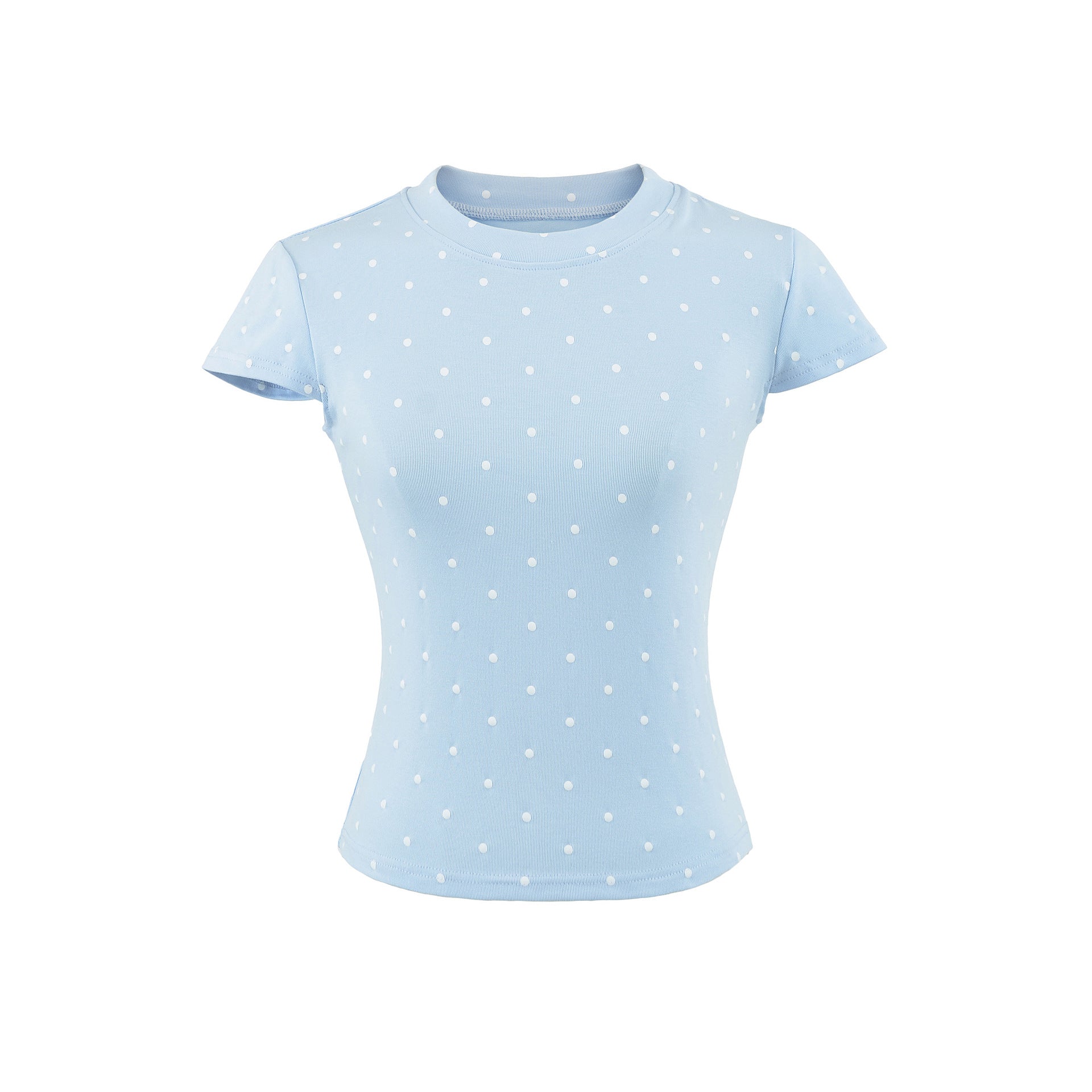 Fitted Crew Neck Short Sleeve T-Shirt and High-Waisted Shorts Set for Women