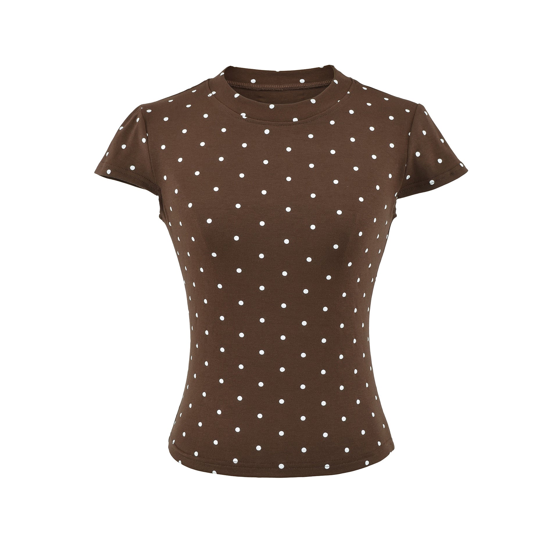 Fitted Crew Neck Short Sleeve T-Shirt and High-Waisted Shorts Set for Women