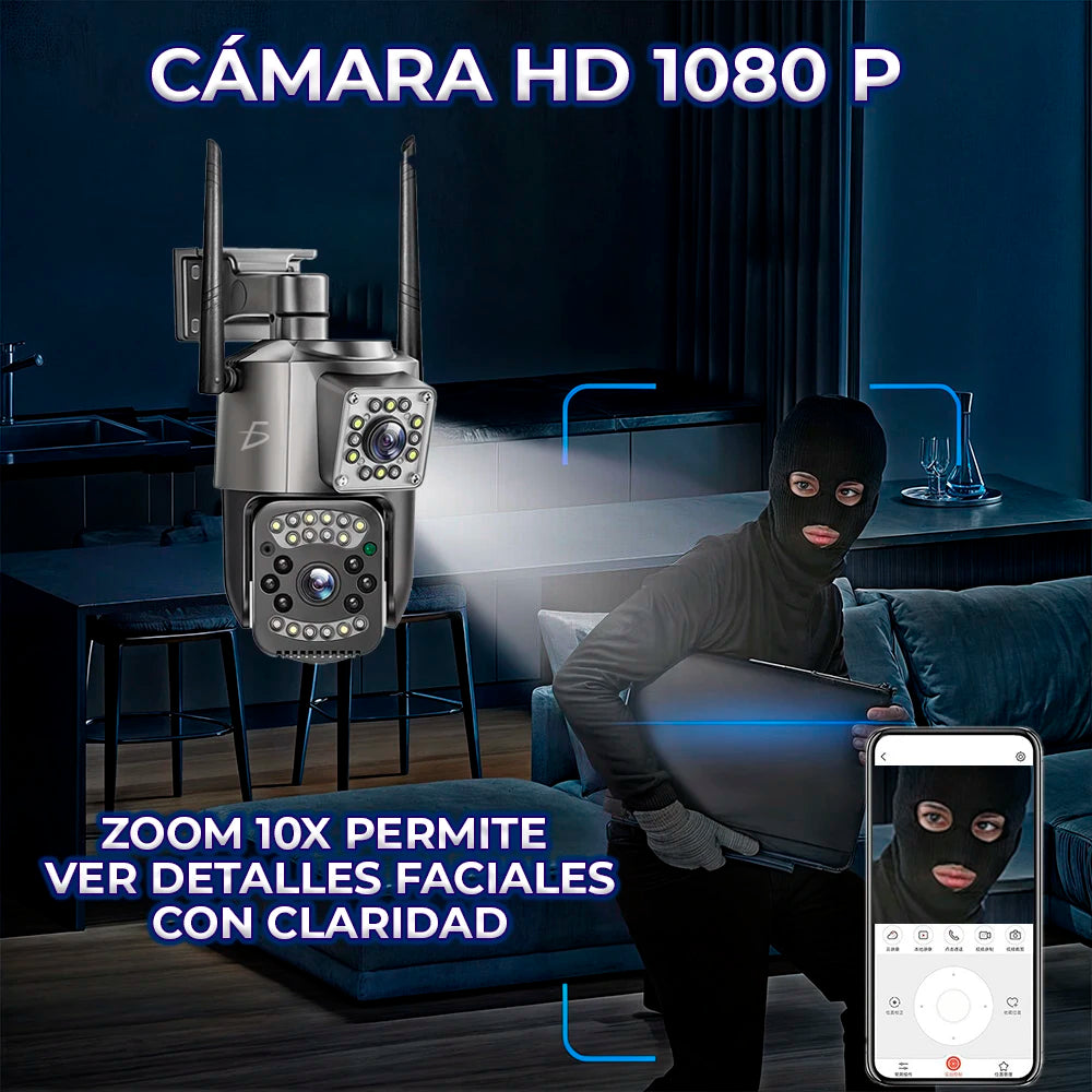4 Megapixel IP66 Waterproof Security Camera Dual CMOS Sensor H.264 Compression Cloud/Micro SD Storage for Outdoor Surveillance