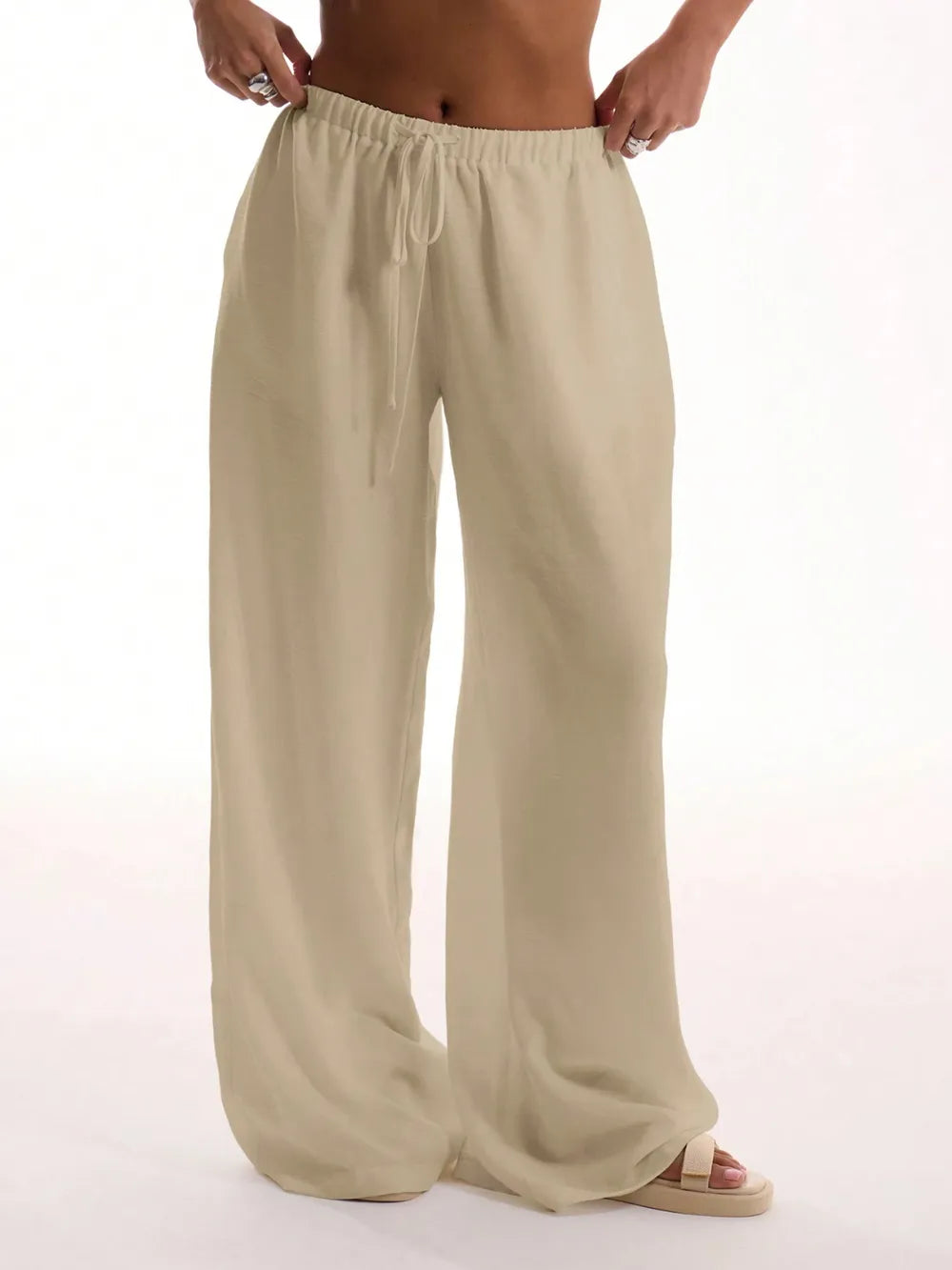 Drawstring Wide Leg Pants