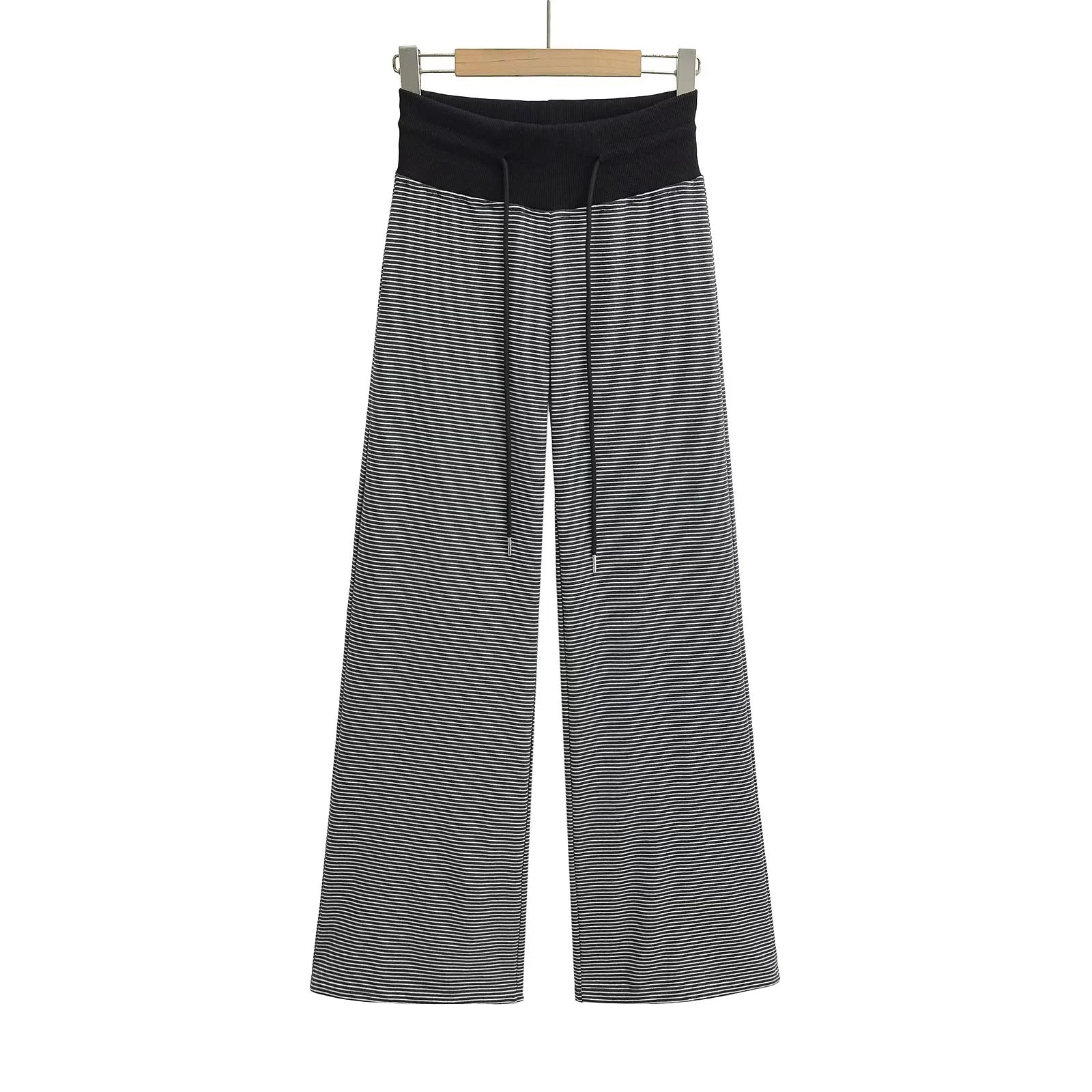 Striped wide leg pants