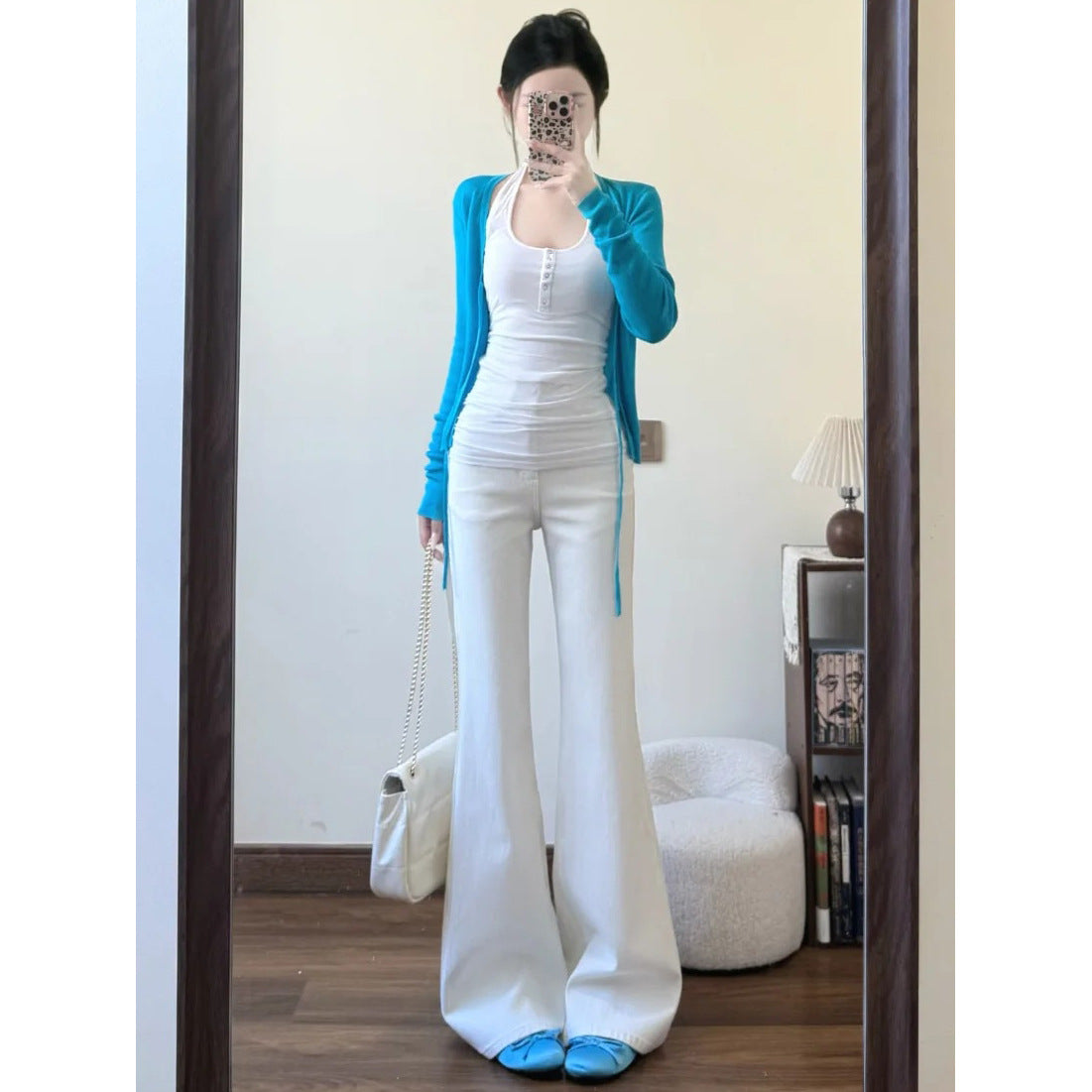 Lightweight Tie-Neck V-Neck Knit Cardigan for Women