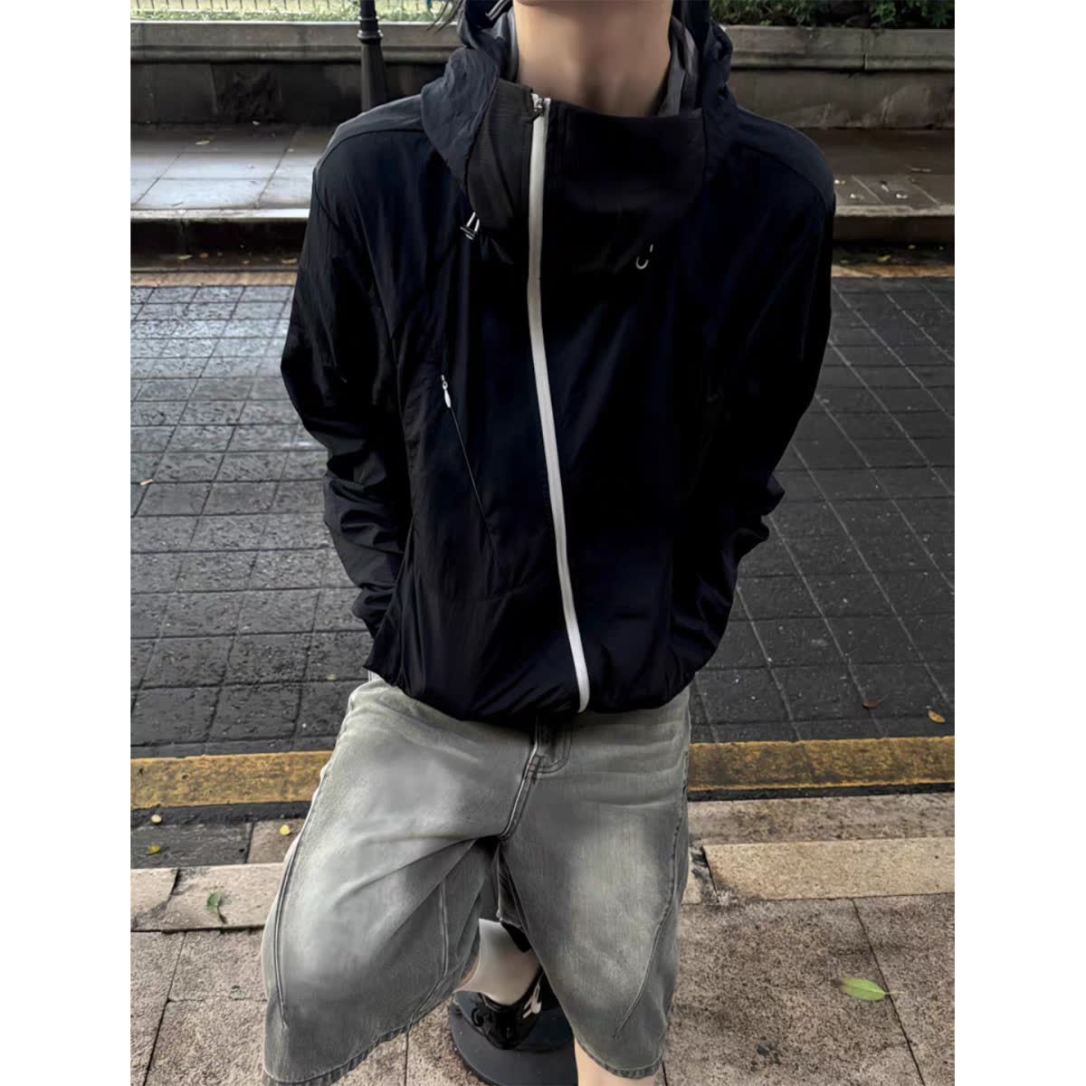 Side Zipper Splicing Sun Protection Jacket for Men