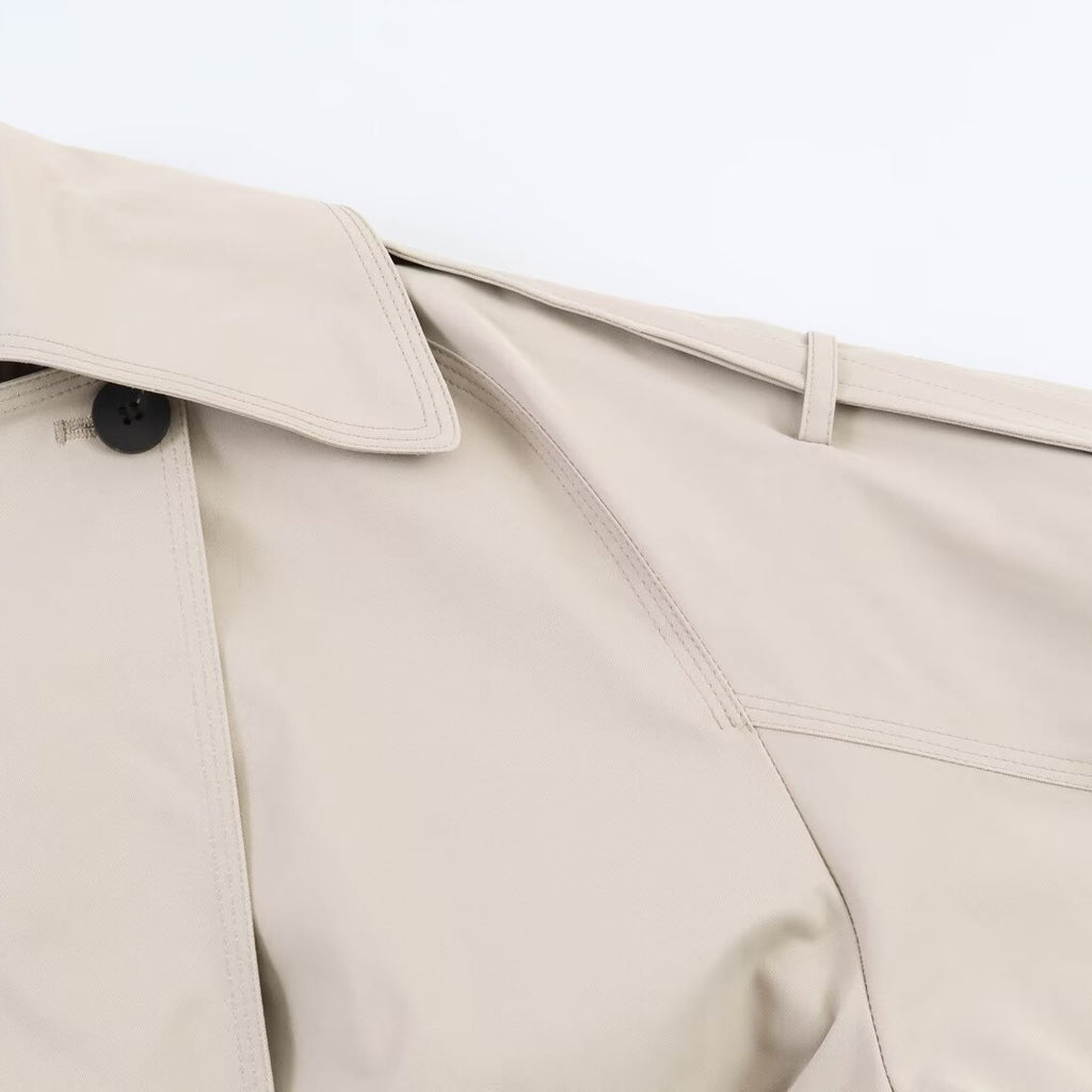 Elegant waistband loose windbreaker