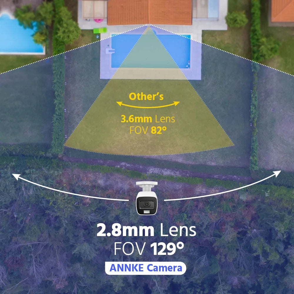 ANNKE 3K 5MP 4pcs Set for Home and Business Surveillance Security Camera Smart Dual Light Microphone 25m IR WDR CCTV Camera