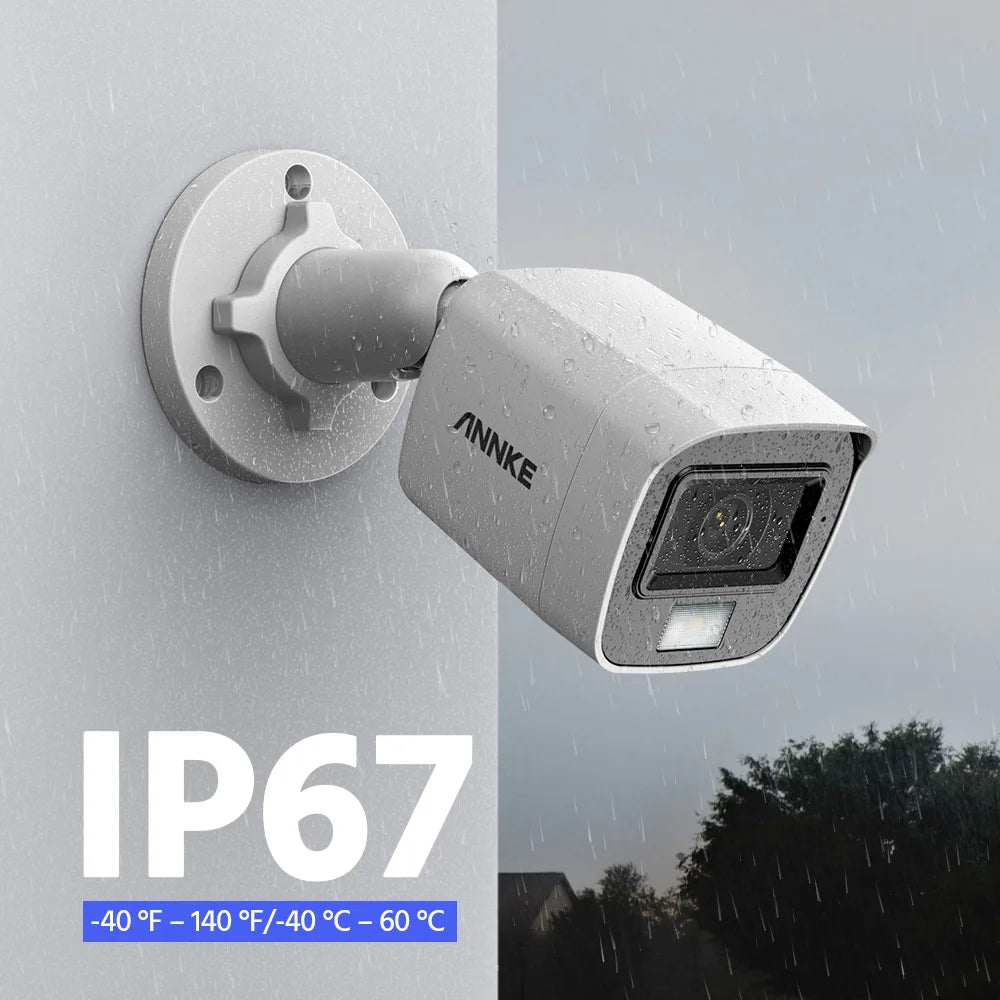 ANNKE 3K 5MP 4pcs Set for Home and Business Surveillance Security Camera Smart Dual Light Microphone 25m IR WDR CCTV Camera