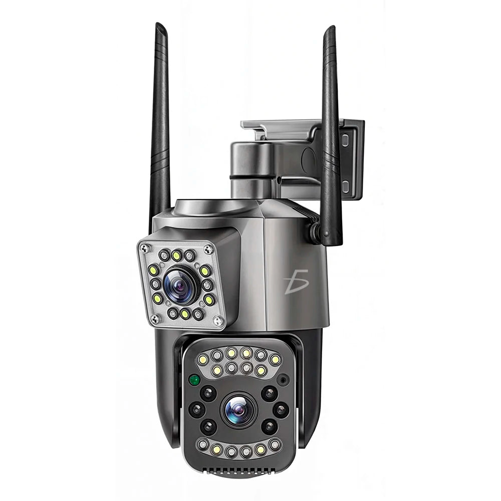4 Megapixel IP66 Waterproof Security Camera Dual CMOS Sensor H.264 Compression Cloud/Micro SD Storage for Outdoor Surveillance