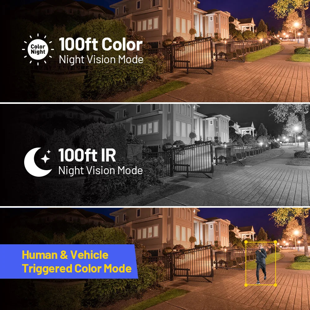 ANNKE C1200 4K 12MP Outdoor PoE IP Security Camera Human Vehicle Detection Smart Hybrid Light Color Night Vision Network Camera