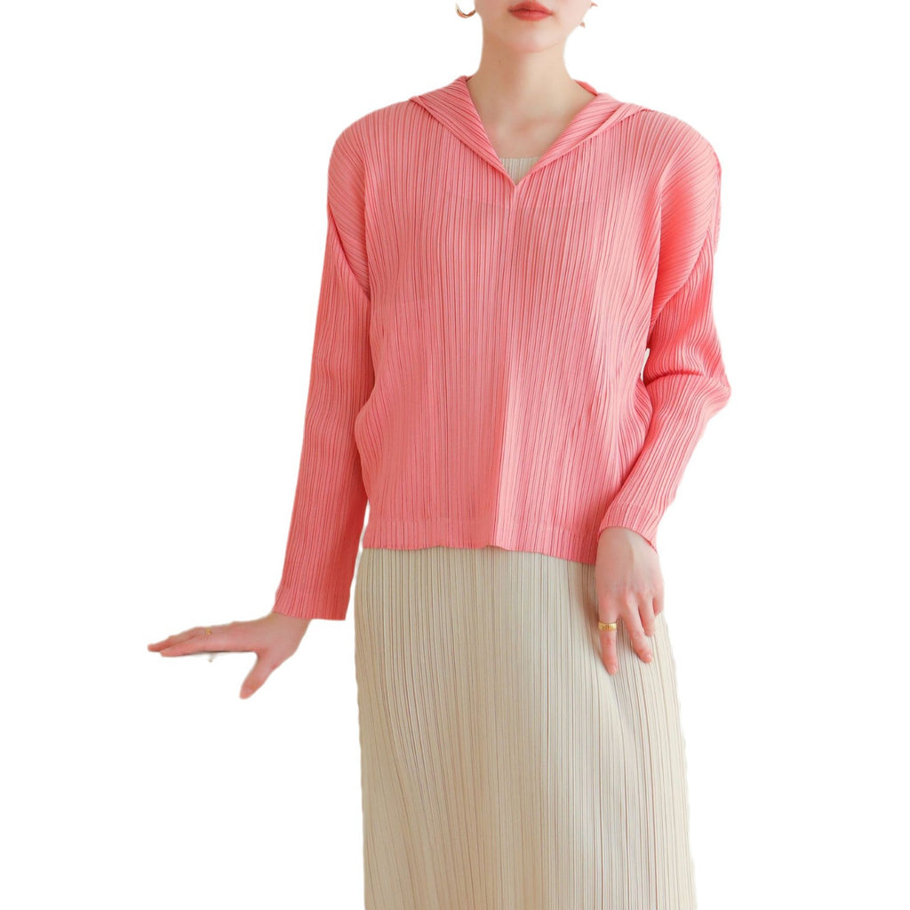 High-end Pleated Fashion Casual Versatile Hooded Sweatshirt