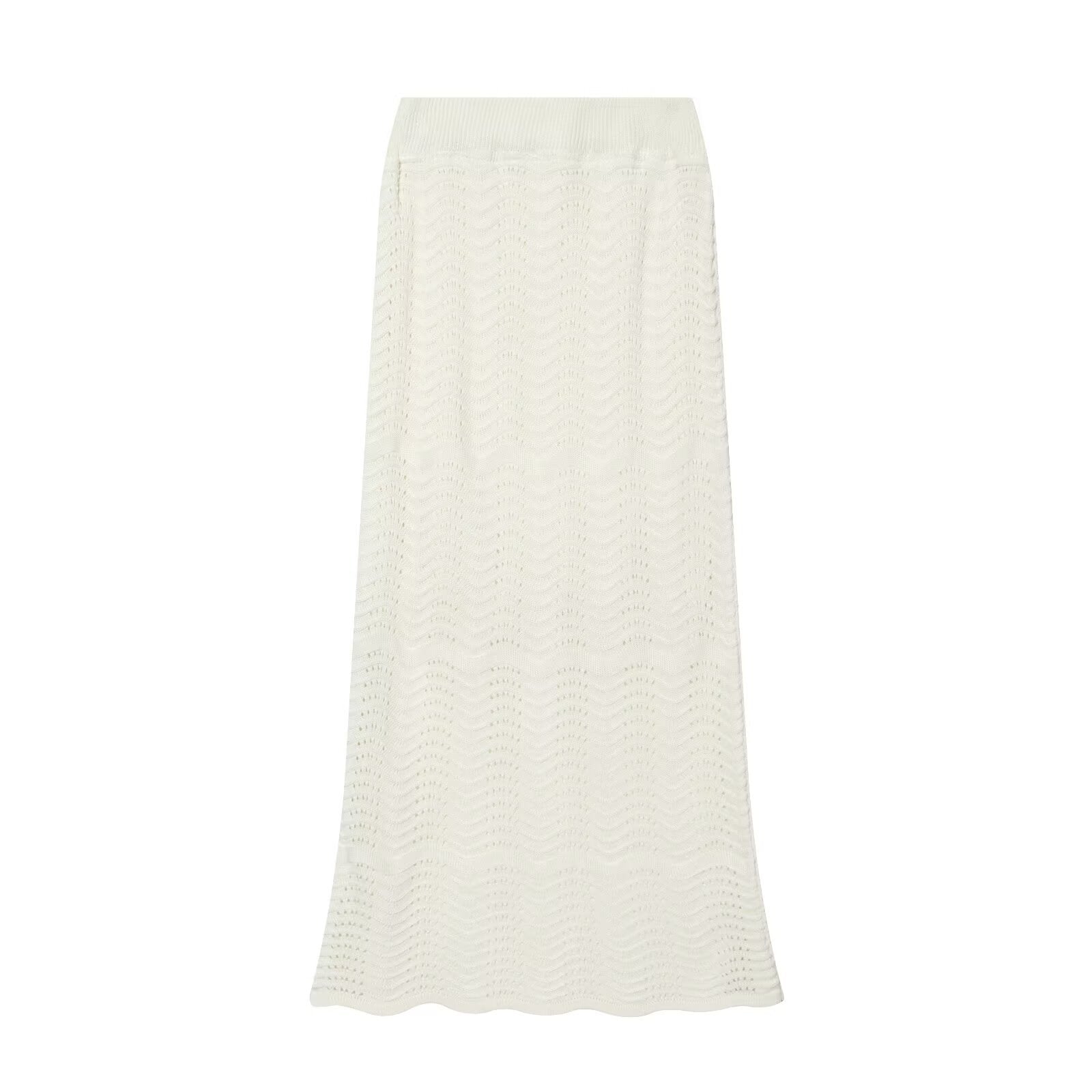 Long Sleeve Knit Hollow Out Top with Bodycon Skirt Set , Lace Trim Sun Protection Cardigan Long Dress