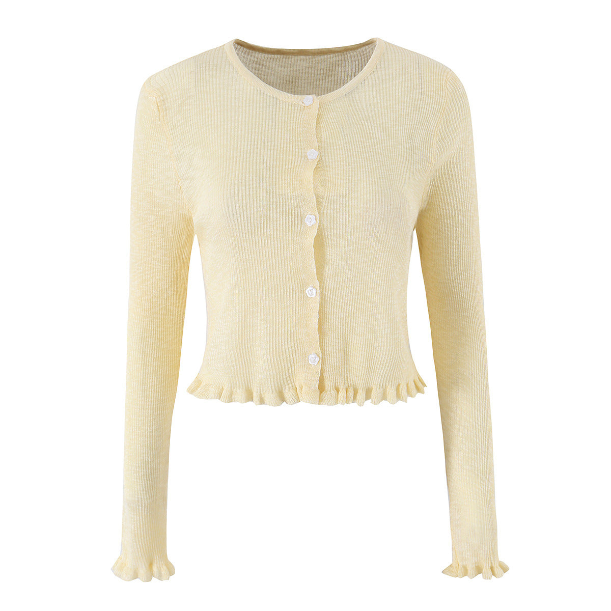 9 Colors Bamboo Knit Cardigan  High-End Design Textured Hollow Thin Knitwear Cover-Up