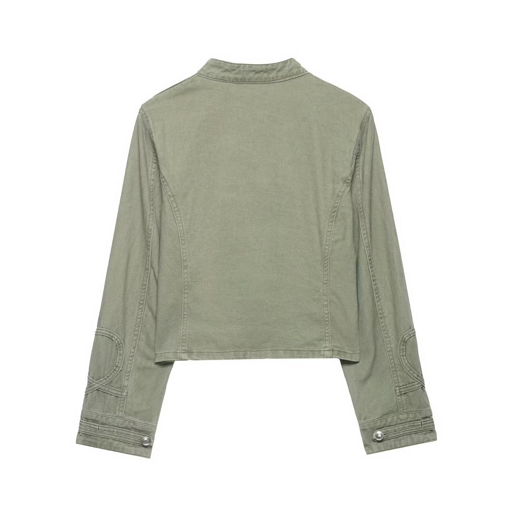 Street button trimmed slim fit jacket