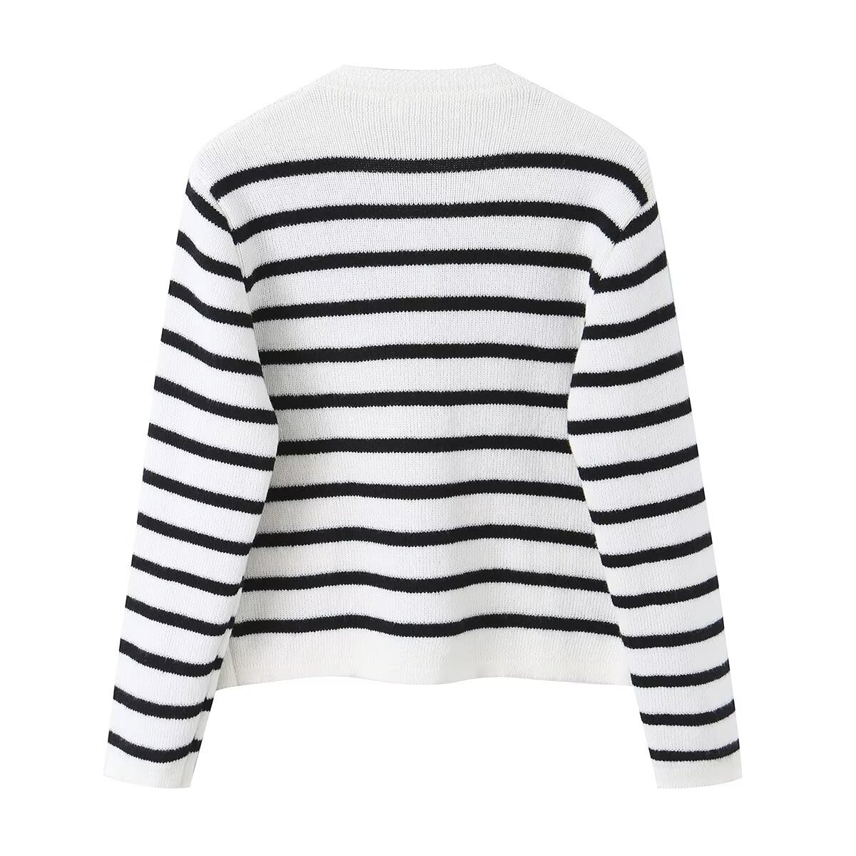 Summer striped knitted jacket for women's clothing