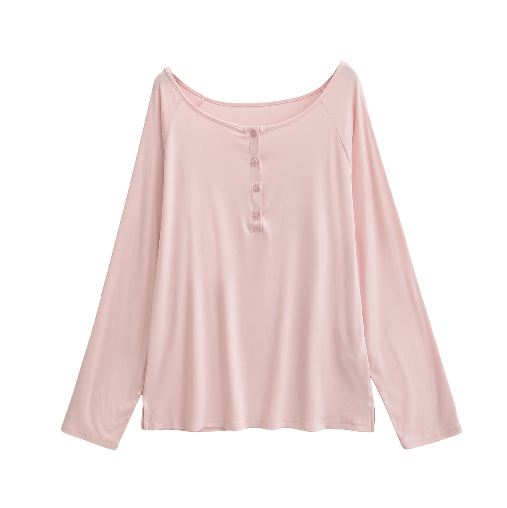 Henley Neck Sun Protection Long Sleeve T-Shirt for Women Casual Versatile