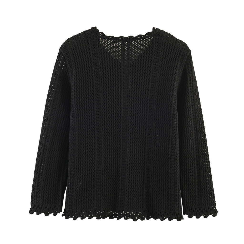 Commuter style hollow knitted jacket