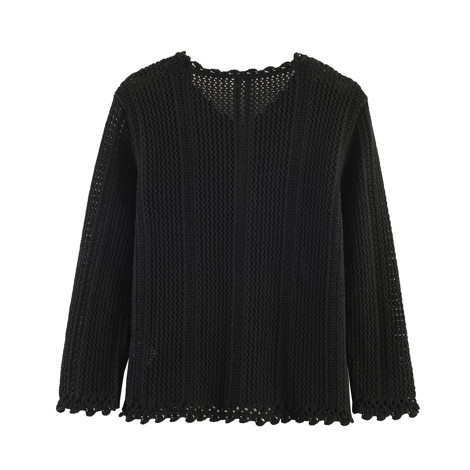 Commuter style hollow knitted jacket