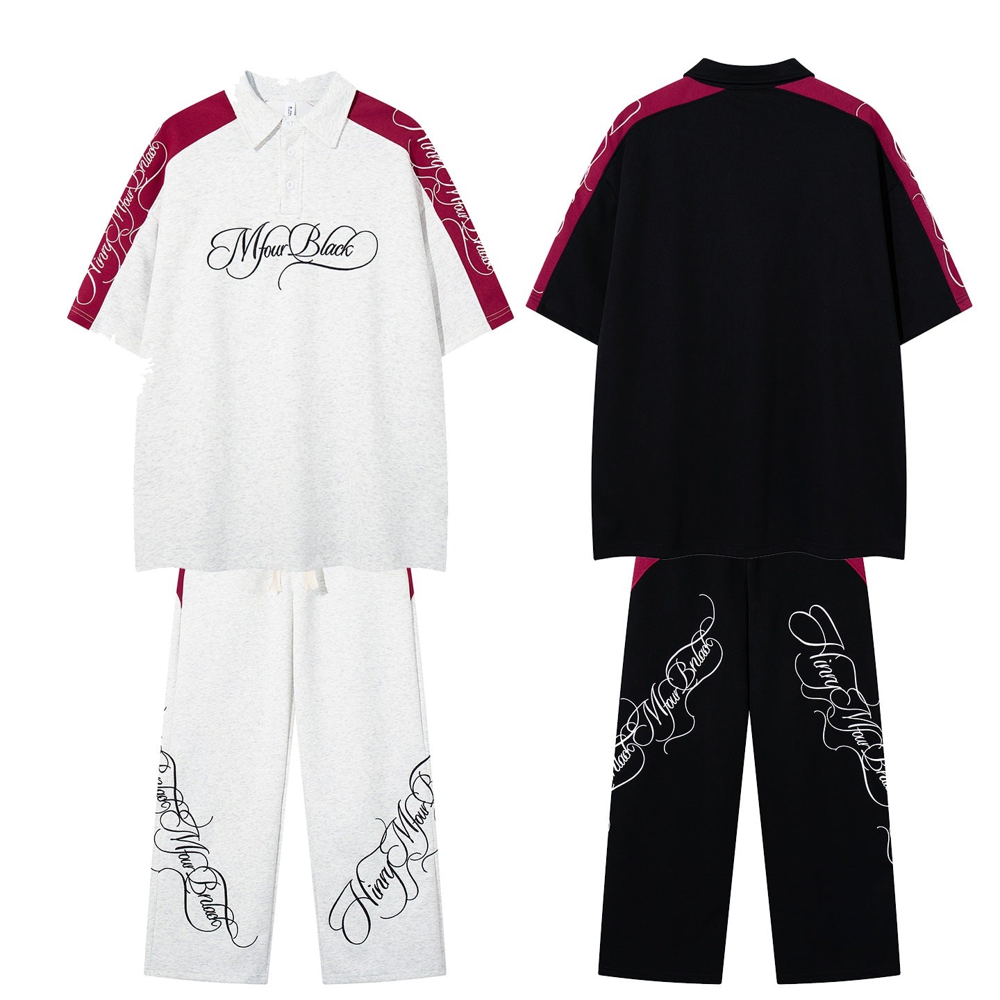 Flower body letter splicing short sleeved shirt