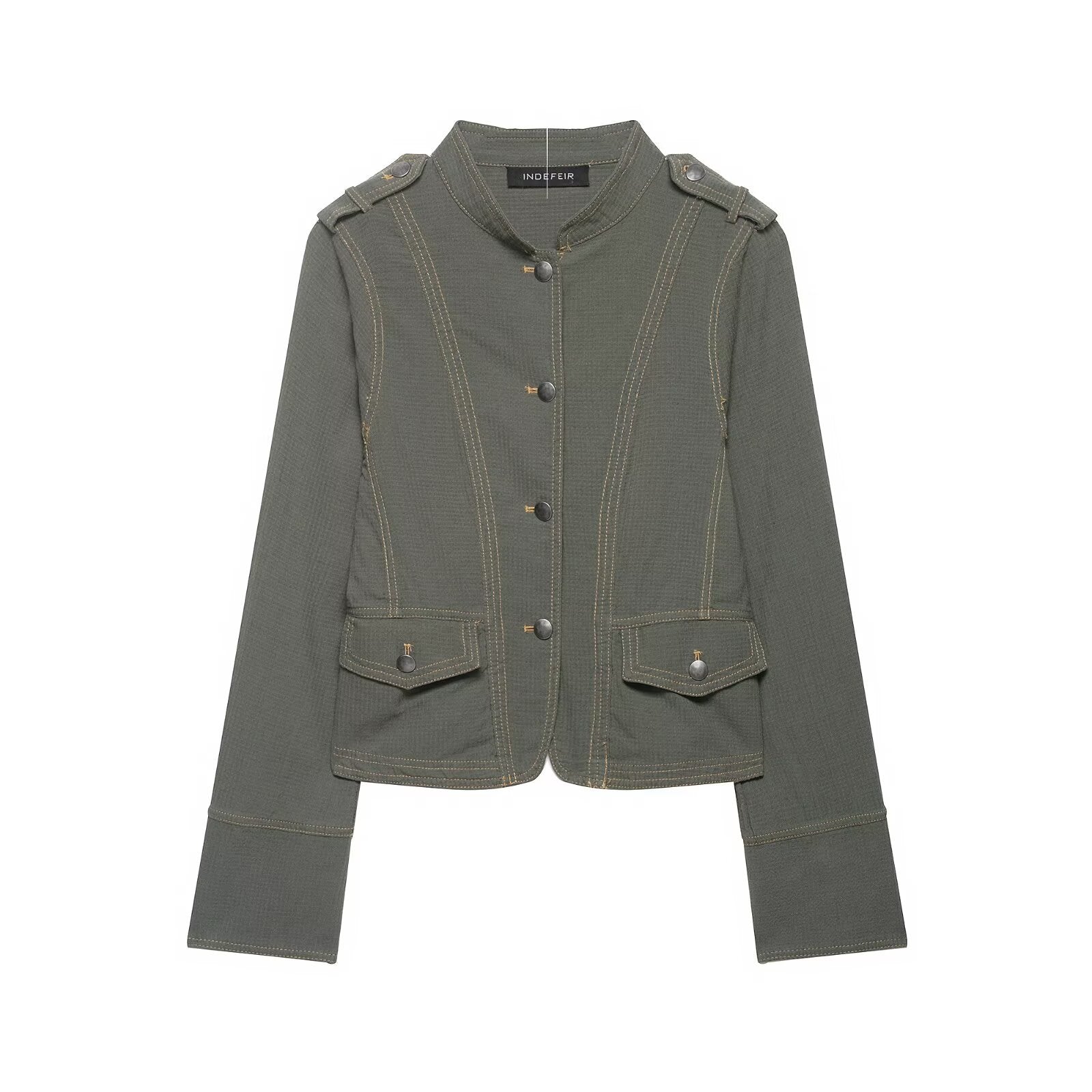 Street thread trimming short jacket