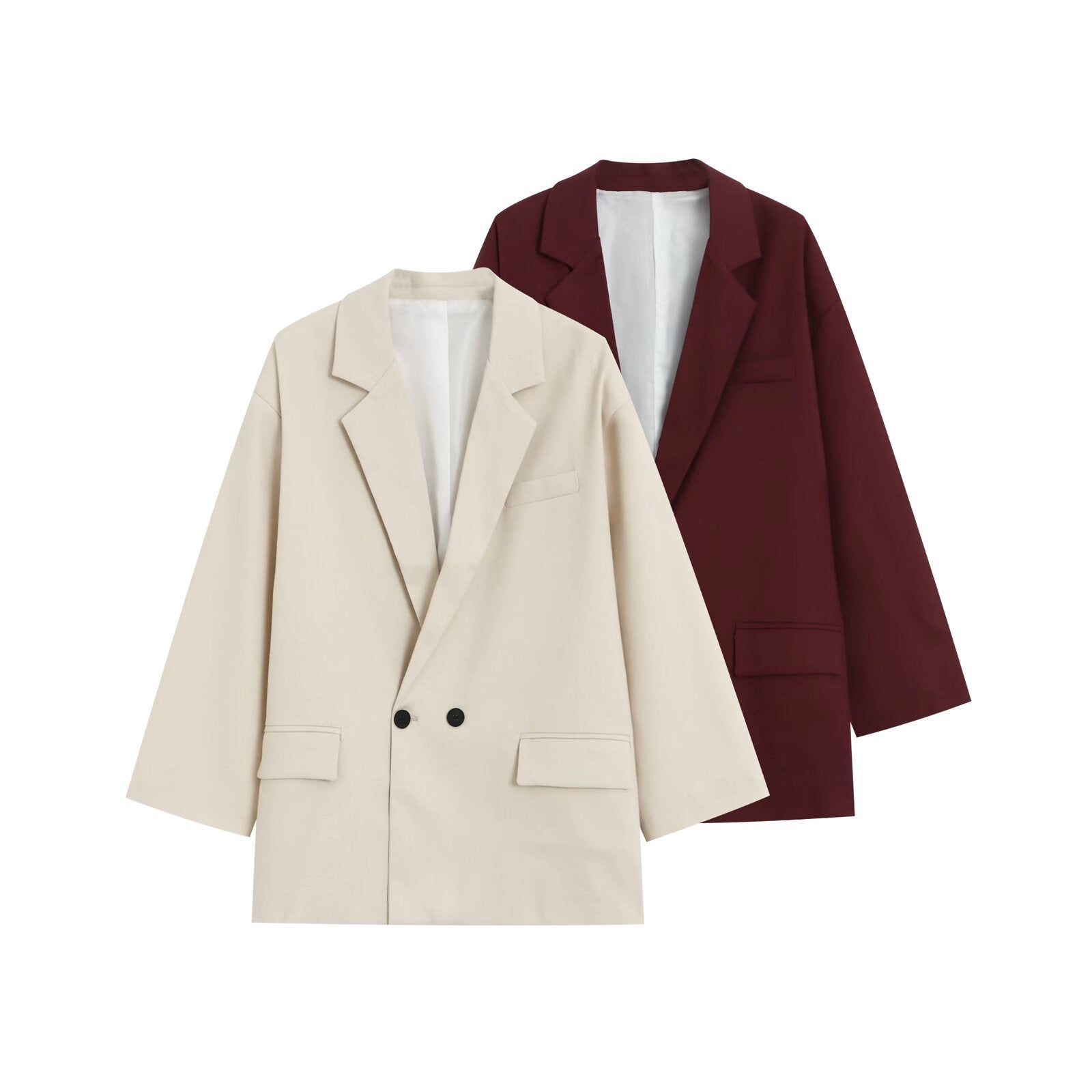 High end double breasted long sleeved suit jacket