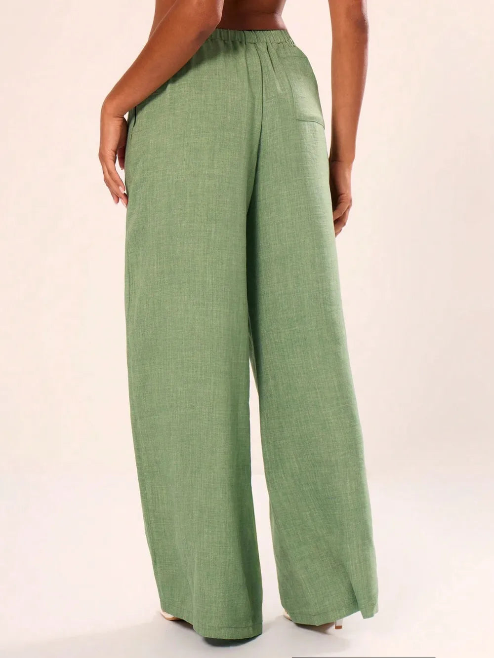 Drawstring Wide Leg Pants