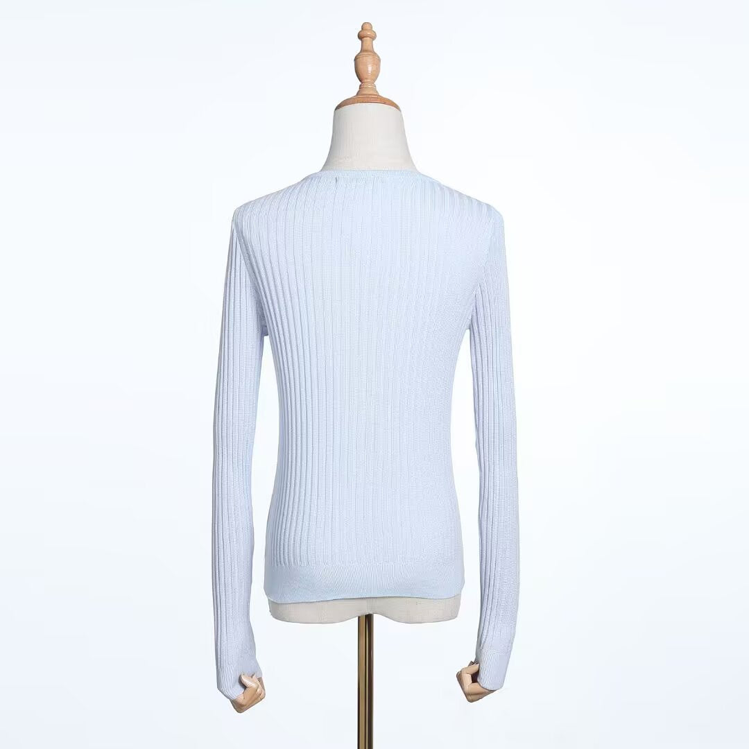 Slim Fit V-Neck Knit Cardigan for Women Soft Feel Outerwear Sun Protection Jacket Top