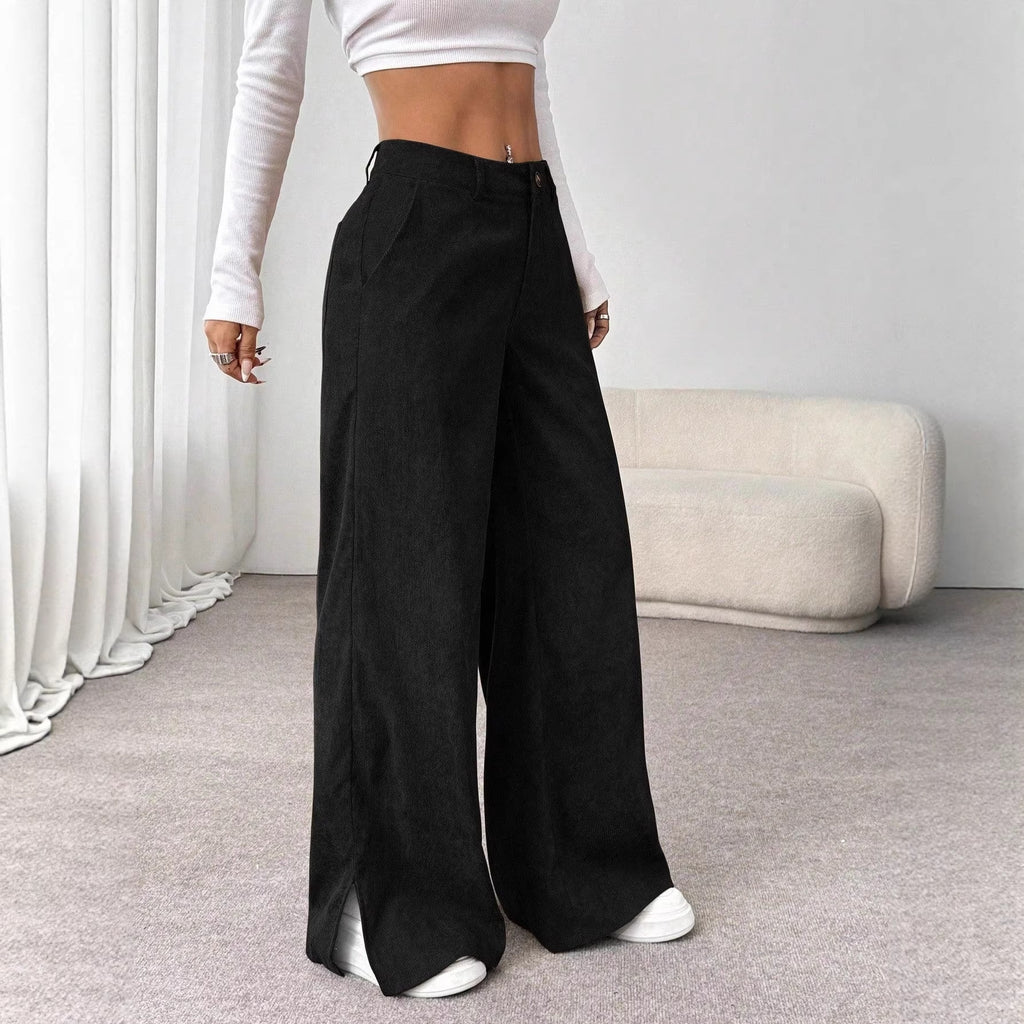 Straight leg wide leg pants