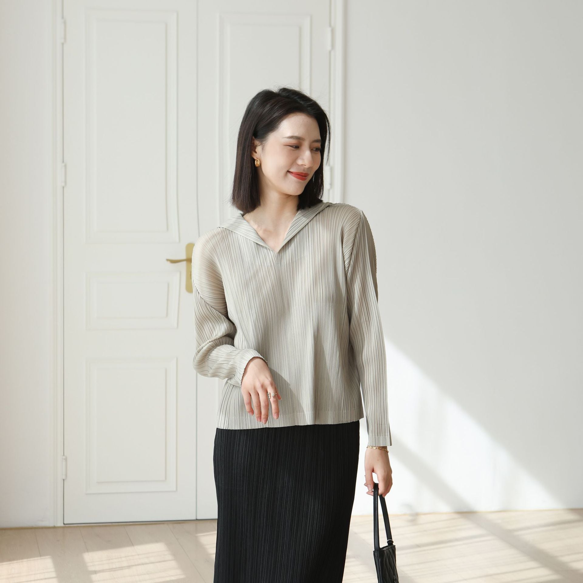 High-end Pleated Fashion Casual Versatile Hooded Sweatshirt