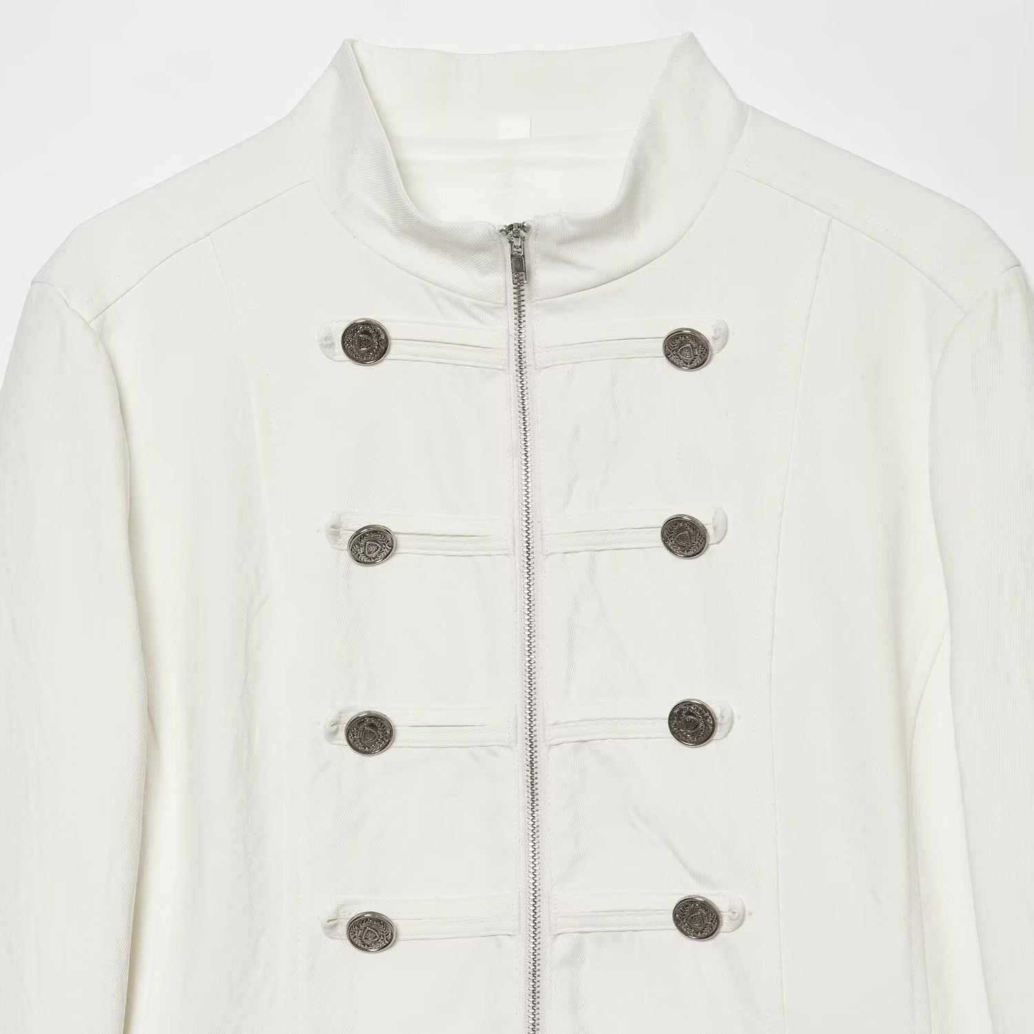 Commuting style stand up collar breasted suit jacket