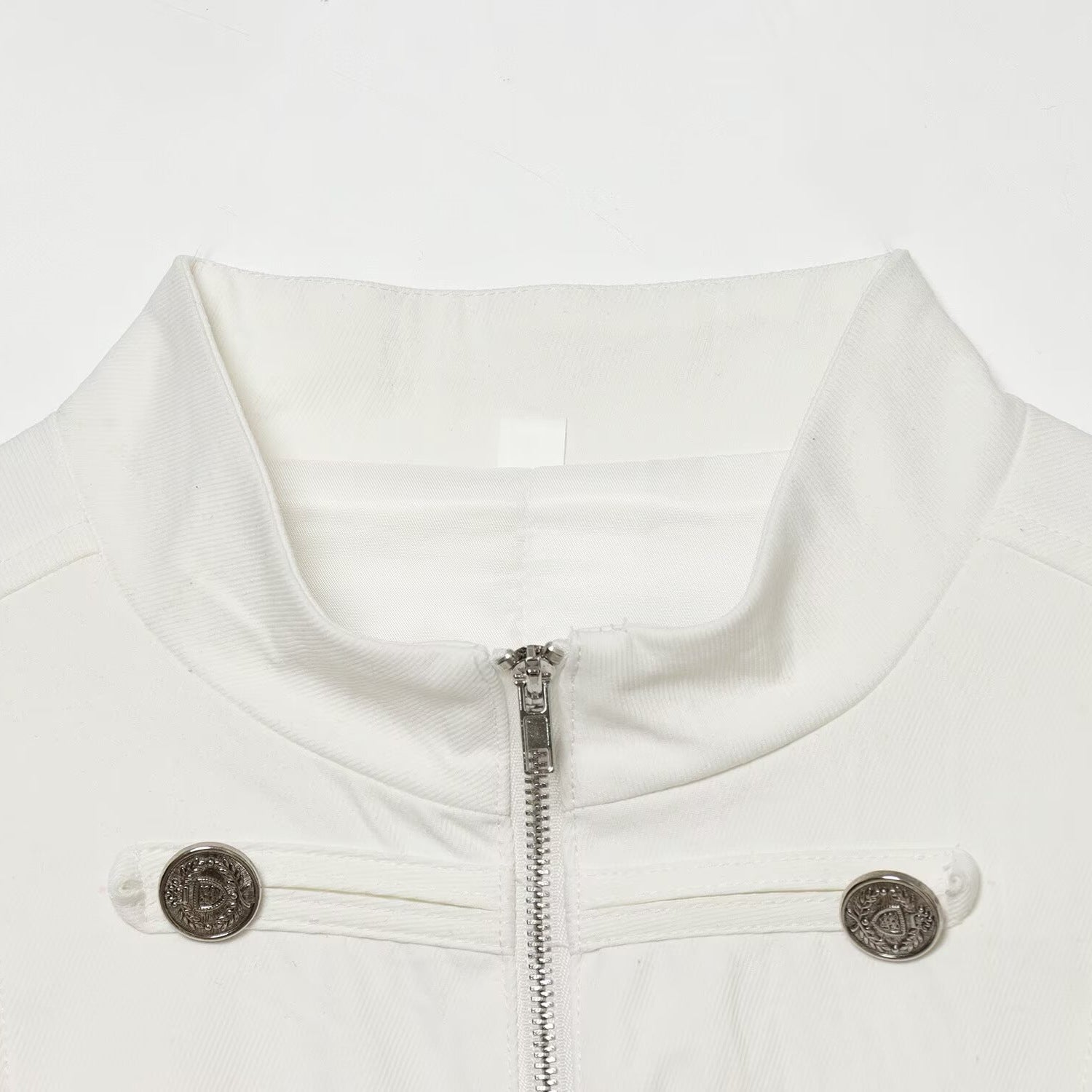 Commuting style stand up collar breasted suit jacket
