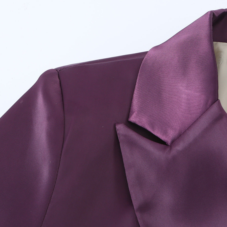 Elegant satin soft touch suit jacket