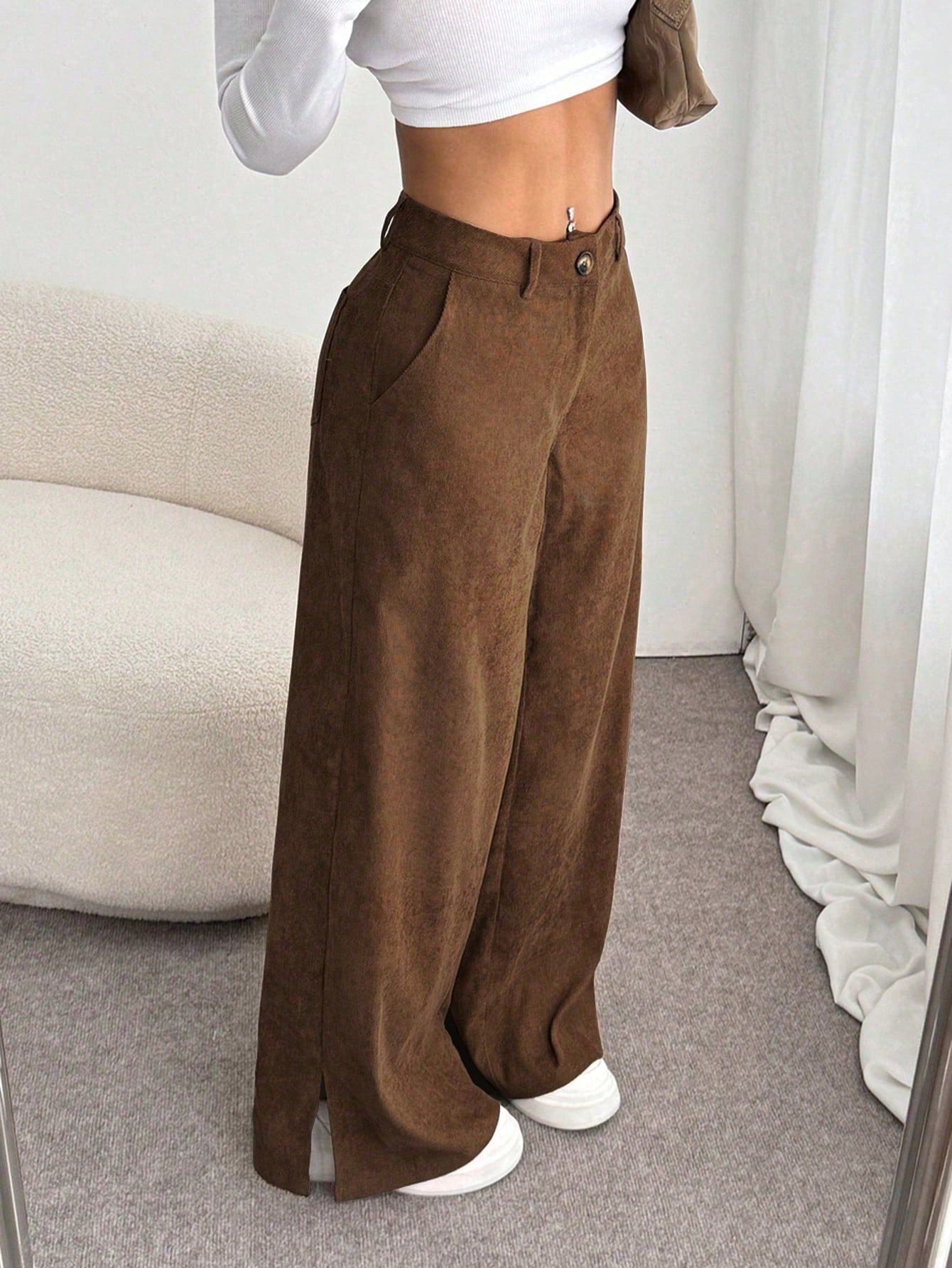 Straight leg wide leg pants