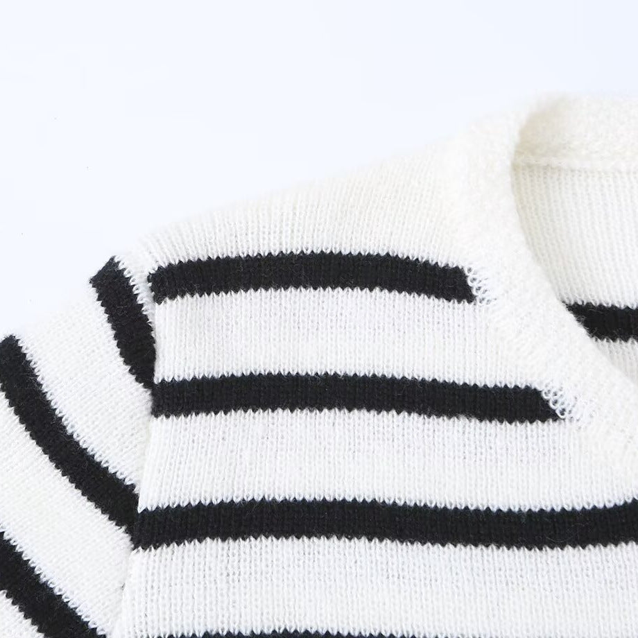 Summer striped knitted jacket for women's clothing