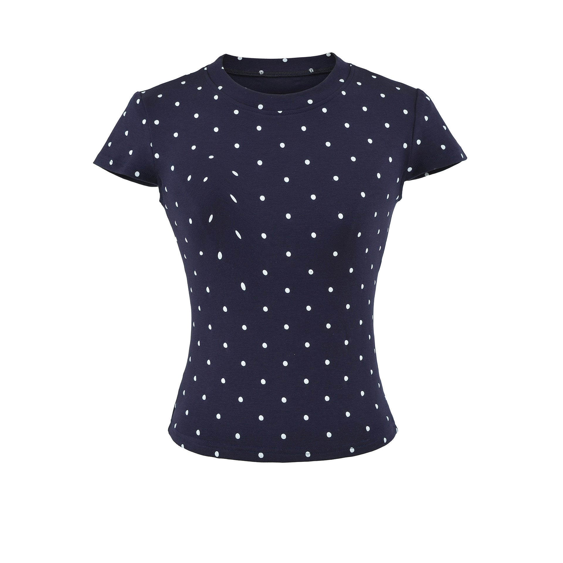Fitted Crew Neck Short Sleeve T-Shirt and High-Waisted Shorts Set for Women